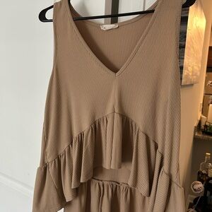 Altar'd State Tan Ruffle Top